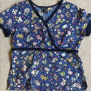 Tokidoki Cartoon Character Scrub Top